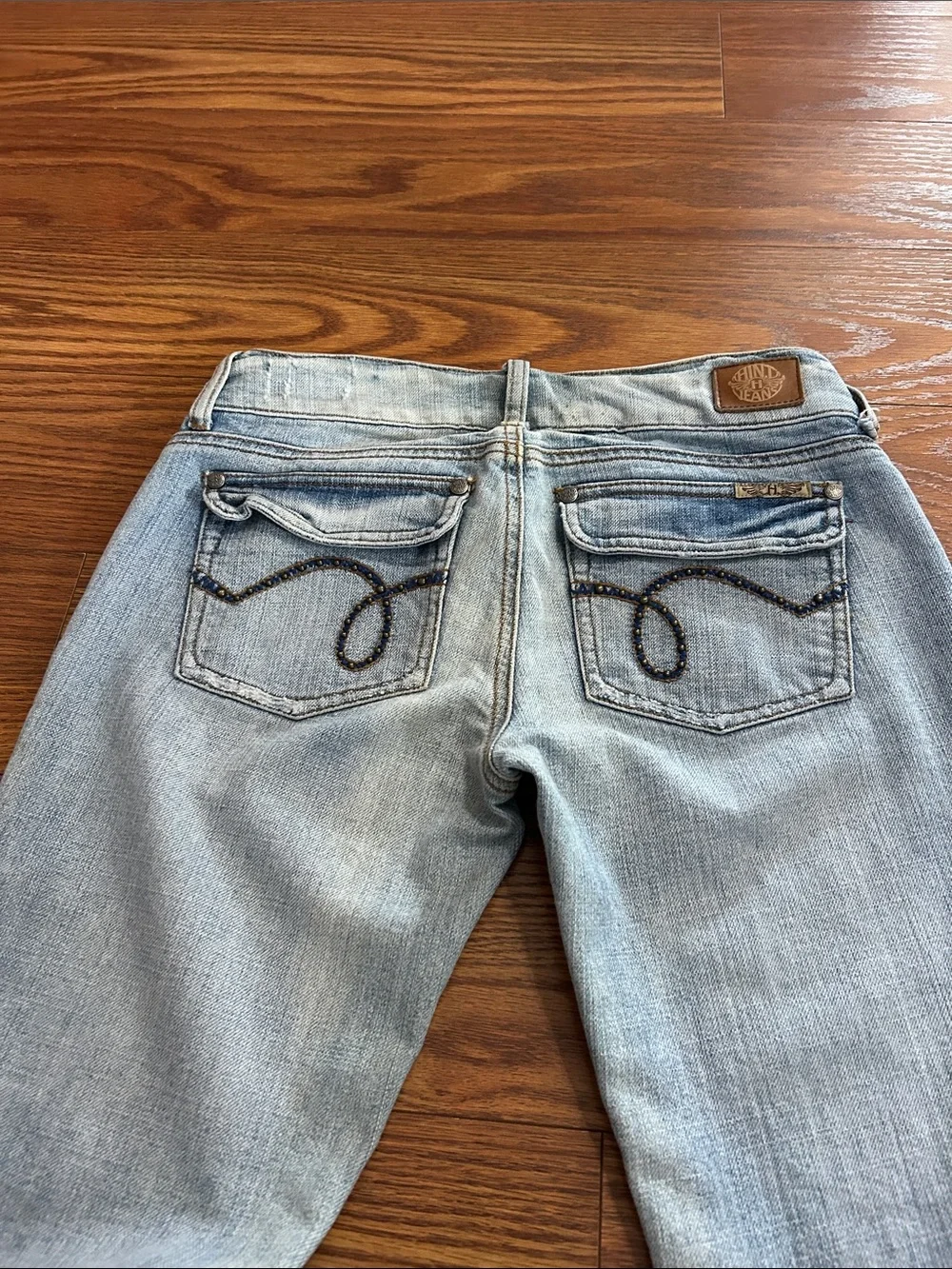 Y2K Vintage Ultra Low Rise Hint Light Wash Women's 3 Flare Jeans - Light Blue
